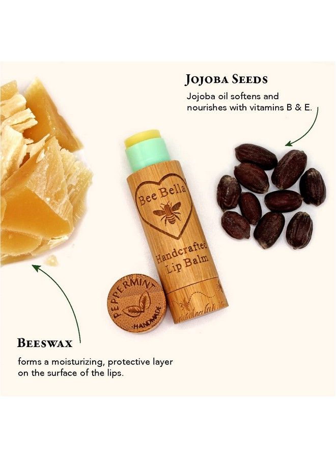 Bee Bella Lip Balm Moisturizing Lip Care 100% Natural Beeswax With Vitamin E & Peppermint Oil (3 Pack) - Image 4