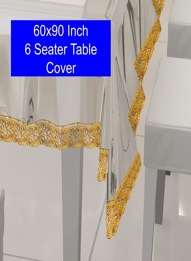 Mopak Decor غطاء طاولة موباك ديكور ثلاثي الأبعاد كبير الحجم لستة أشخاص 60 * 90 غطاء طاولة مطبوع عليه دانتيل (دانتيل ذهبي) - Image 2