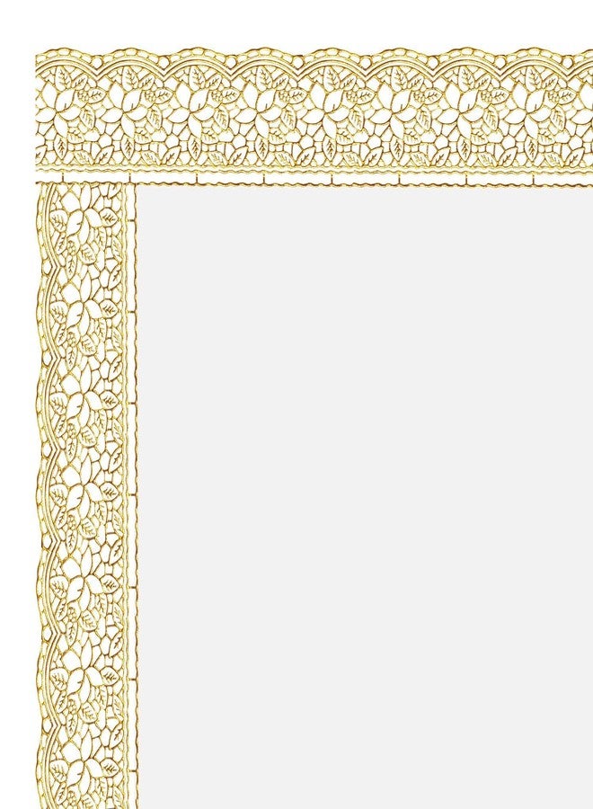Mopak Decor غطاء طاولة موباك ديكور ثلاثي الأبعاد كبير الحجم لستة أشخاص 60 * 90 غطاء طاولة مطبوع عليه دانتيل (دانتيل ذهبي) - Image 3
