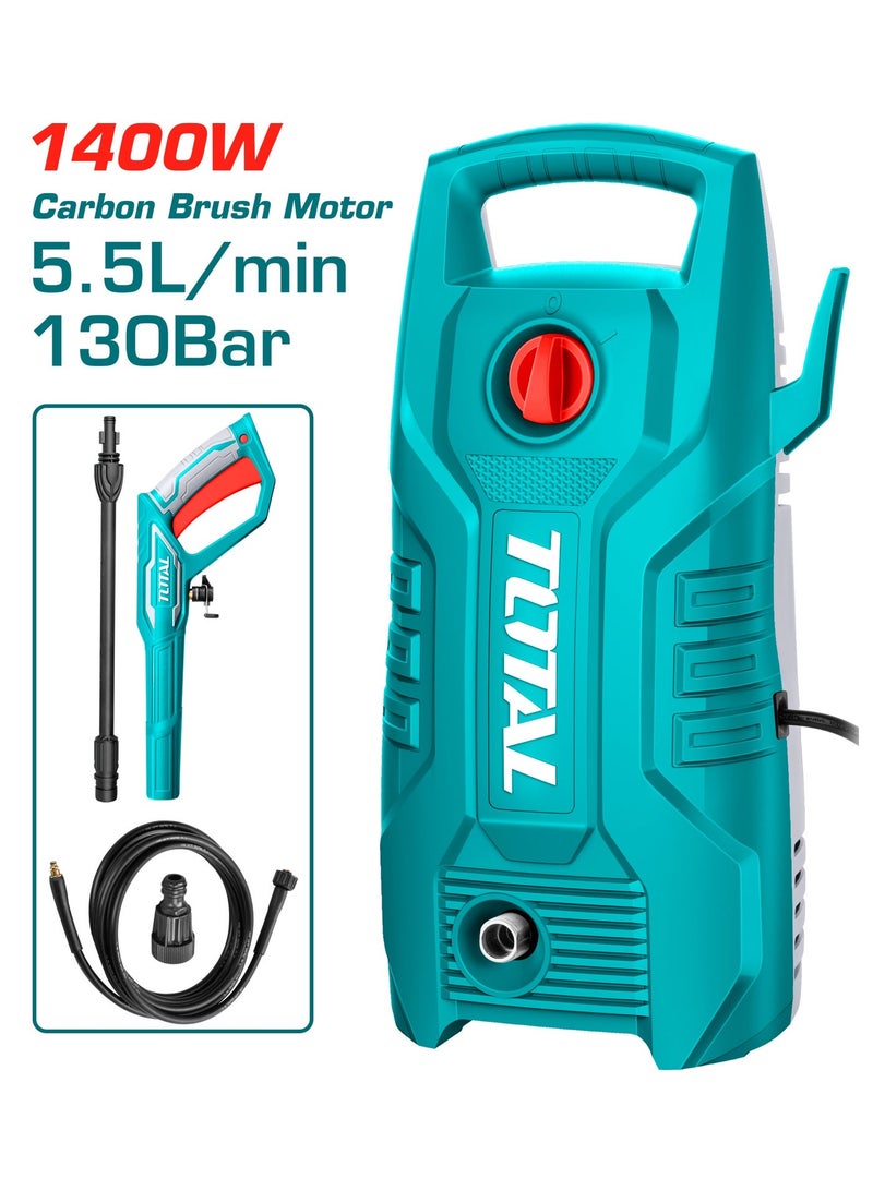 Total Tools 1400W Corded High Pressure Washer 130 Bar, 5.5L/min Water Flow, Car & Home Cleaning Machine with Auto Stop System - Image 2