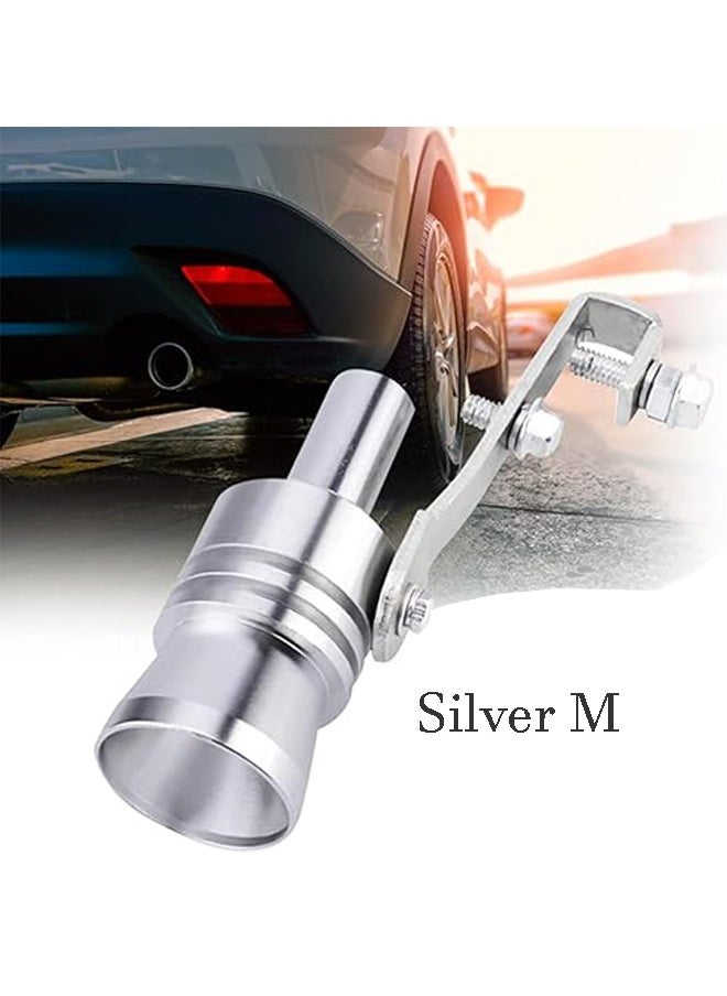 Generic - Turbo Sound Whistle Simulators, 4 Inches x 0.9 Inches Exhaust Pipe Roar Makers, Automobile Modification Accessories, Universal for Most Cars, Trucks and Vans (Silver M) - Image 1