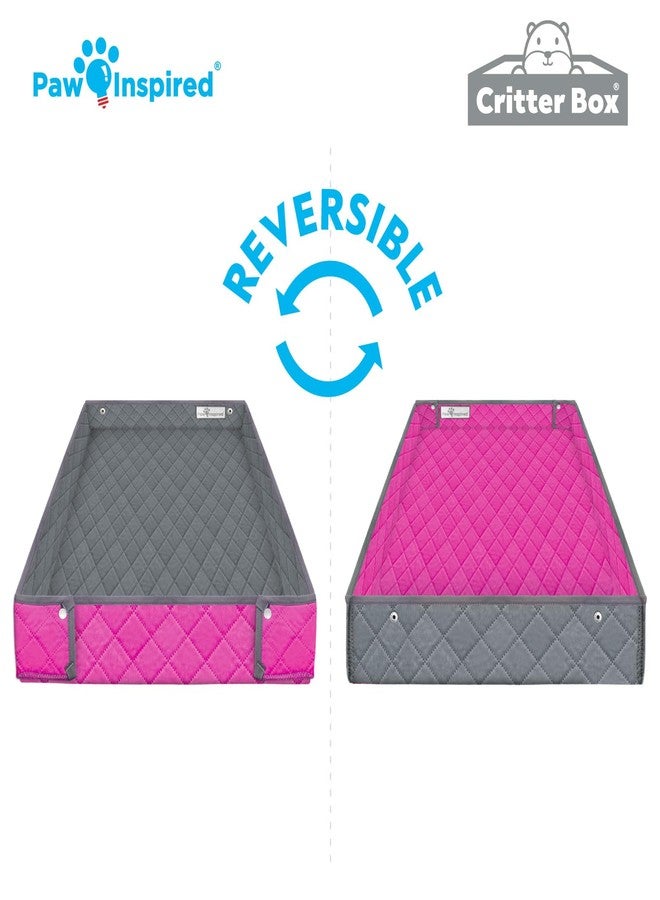 Paw Inspired Critter Box Washable Cage Liner, Reversible Fleece Bedding with Raised Sides for Guinea Pigs and Other Small Animals (C&C 2x4 (14" Grids), Gray/Pink) - Image 5