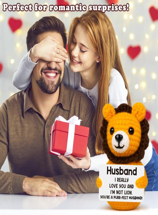 BdayPtion Fathers Day Husband's Gift from Wife, Birthday Anniversary Husband's Gift for Men Him, I Love You Gifts Husband Fathers Day Romantic Gifts, Funny Handmade Crochet Lion Husband's Present - Image 5