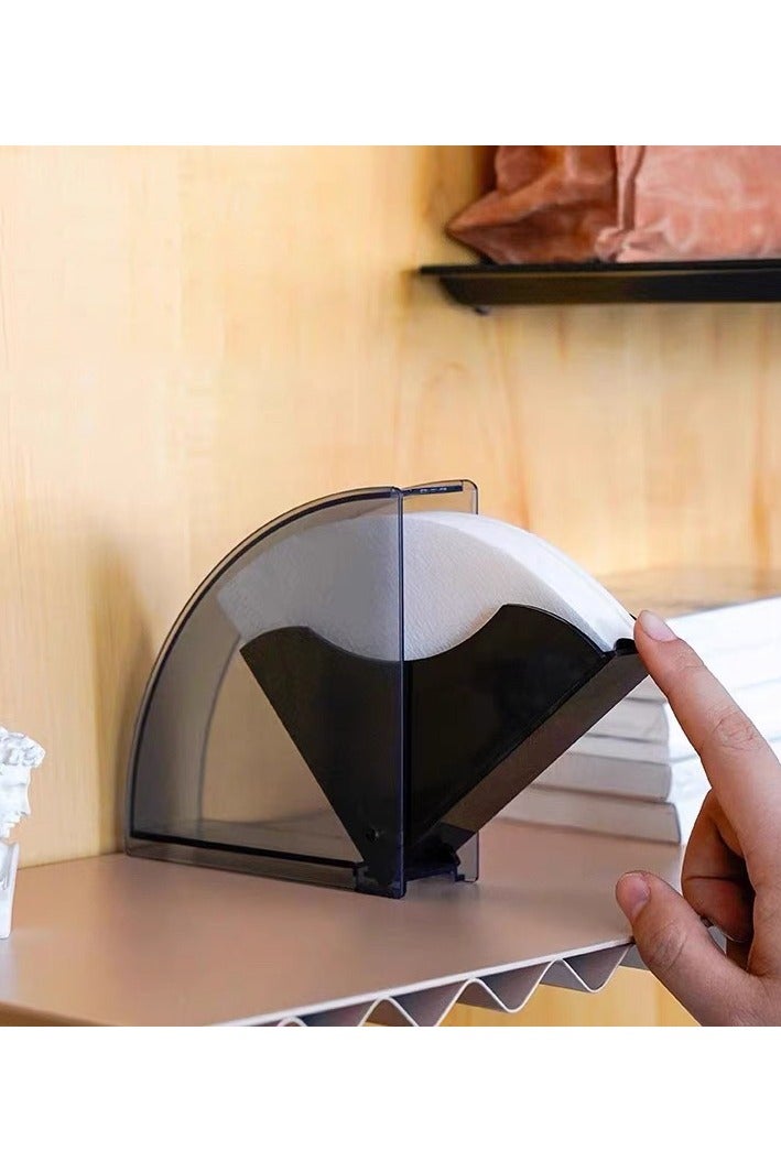 Bamboo Coffee Filter Paper Holder V60 Size 01 and 02, Filter Paper Container Stand Capacity of 70/200 PCS With Dust-Proof Cover Black - Image 4