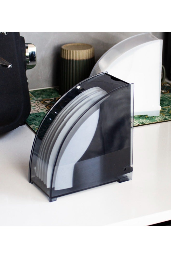 Bamboo Coffee Filter Paper Holder V60 Size 01 and 02, Filter Paper Container Stand Capacity of 70/200 PCS With Dust-Proof Cover Black - Image 5