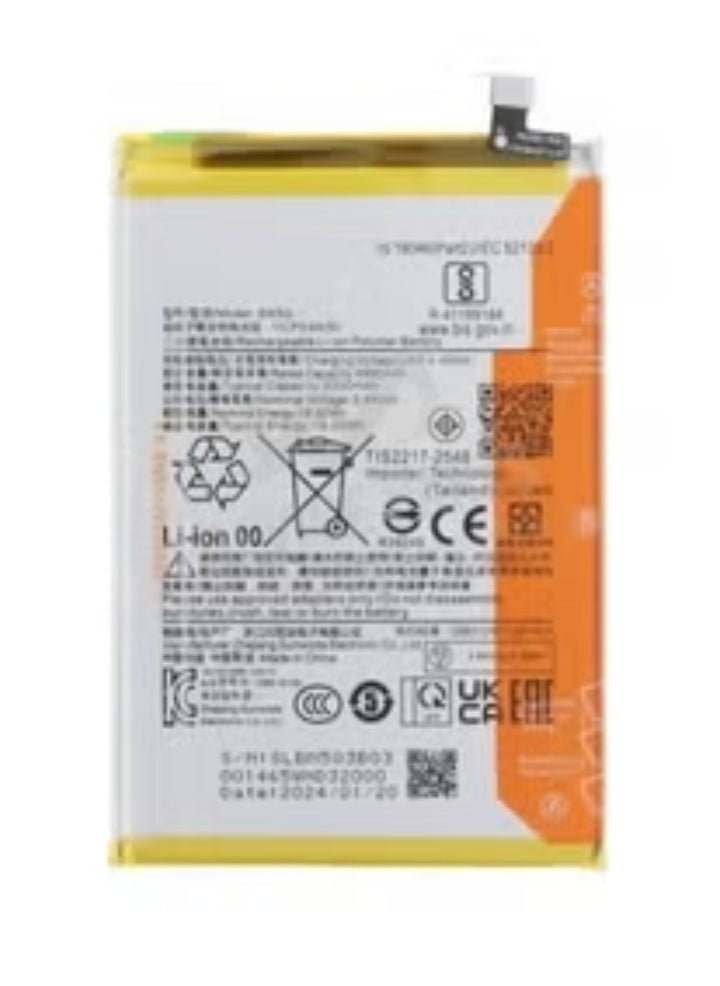 TIGER - High-Capacity 5000mAh Replacement Battery with Adhesive for Xiaomi Redmi 13C, 13C 5G, and Poco C65 | Long-Lasting Li-ion Battery Pack with Secure Installation Tape | Compatible with Original Charging & Performance Specs - Image 1