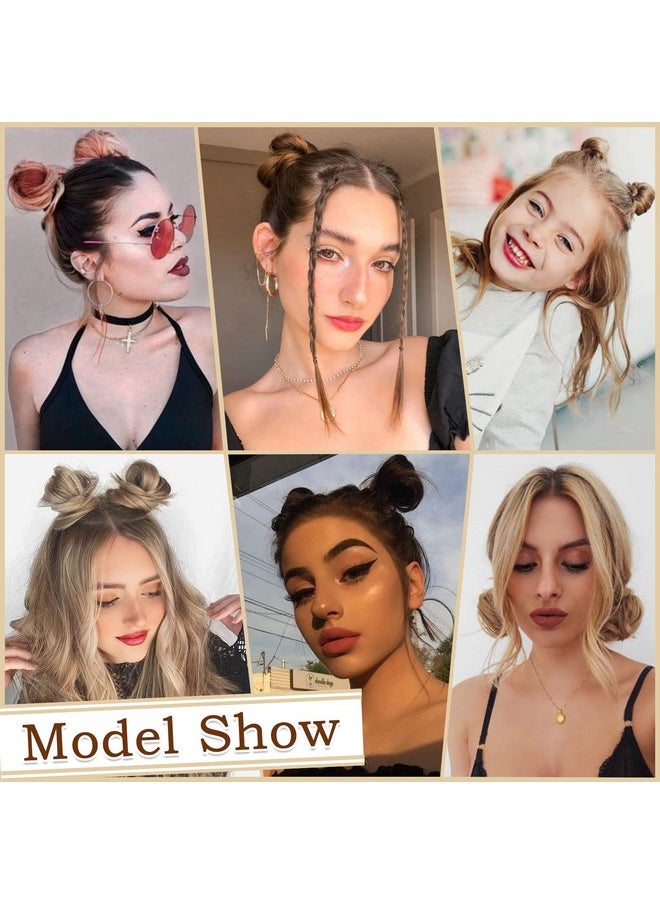SOFEIYAN 2Pcs Mini Claw Clip In Hair Bun Messy Cat Ears Hair Bun Extension Synthetic Donut Wig Accessory Updo Space Bun Hair Pieces For Women Girls  - Image 4