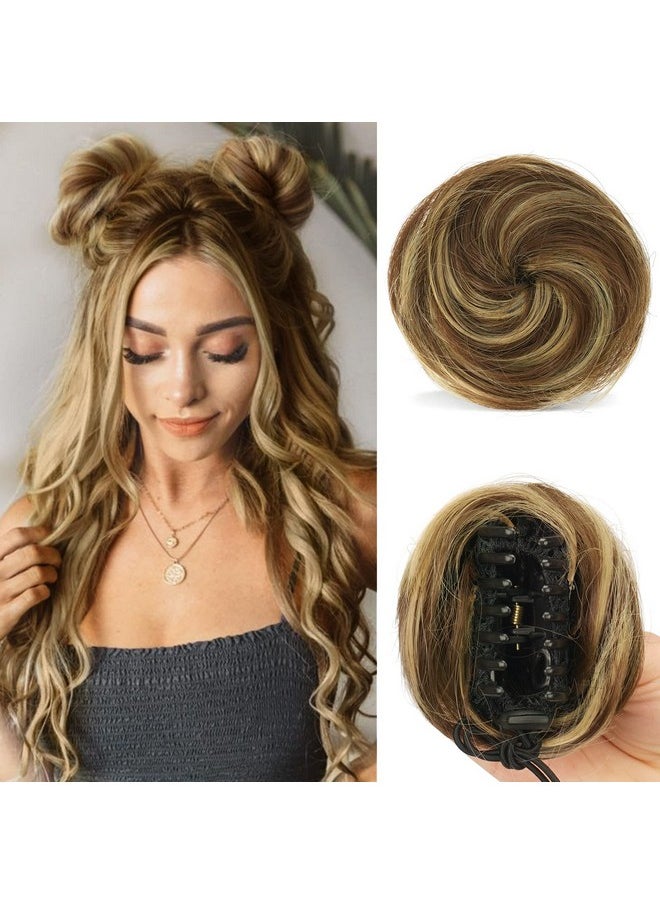 SOFEIYAN 2Pcs Mini Claw Clip In Hair Bun Messy Cat Ears Hair Bun Extension Synthetic Donut Wig Accessory Updo Space Bun Hair Pieces For Women Girls  - Image 1