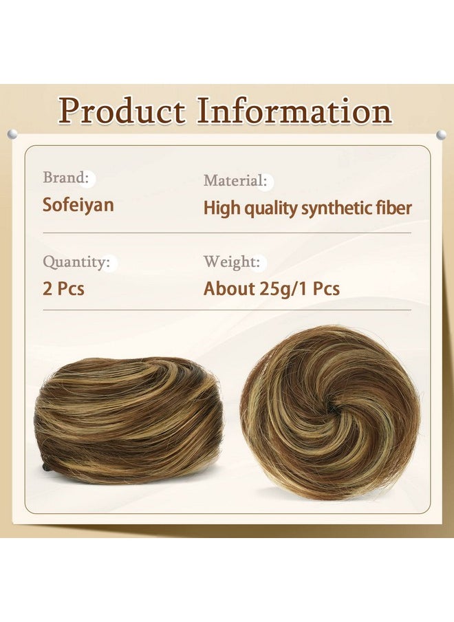 SOFEIYAN 2Pcs Mini Claw Clip In Hair Bun Messy Cat Ears Hair Bun Extension Synthetic Donut Wig Accessory Updo Space Bun Hair Pieces For Women Girls  - Image 2