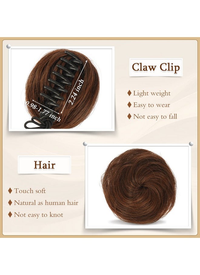 SOFEIYAN 2Pcs Mini Claw Clip In Hair Bun Messy Cat Ears Hair Bun Extension Synthetic Donut Wig Accessory Updo Space Bun Hair Pieces For Women Girls  - Image 3