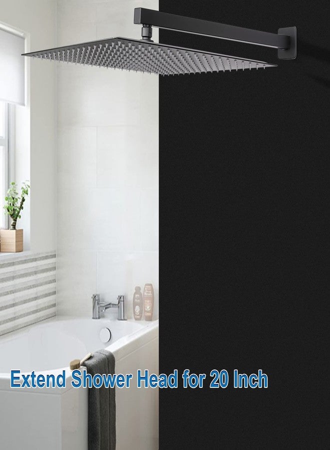 HarJue Shower Arm, Rain Shower Head Extension Extender, With Flange and Teflon Tape, Made of Thicken Stainless Steel for Bathroom Rainfall Shower (20 Inch, Matte Black) - Image 4