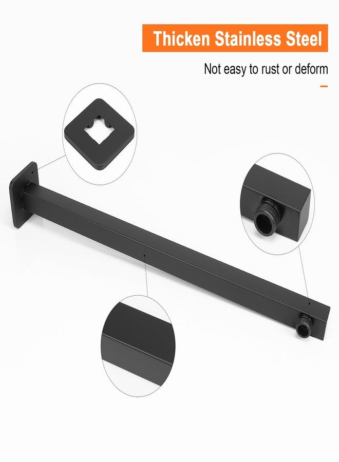 HarJue Shower Arm, Rain Shower Head Extension Extender, With Flange and Teflon Tape, Made of Thicken Stainless Steel for Bathroom Rainfall Shower (20 Inch, Matte Black) - Image 3
