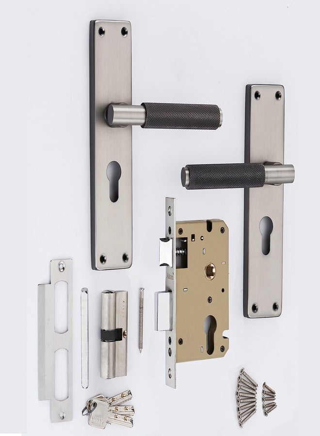 Atom 8 Inch Heavy Duty Mortise Door Lock with Both Sided Key for Bedroom, Living Room, Main Door, Black-Silver Finish | 3 Keys | Lockset for House Hotel Office (MIA-D-CYBSK) - Image 5