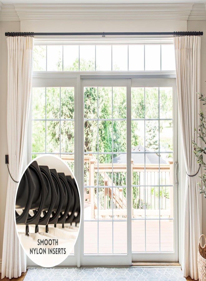 BlastHome® Luxury Curtain Rings - Premium Metal with Quiet, Smooth Nylon Inserts - Pinhooks and Clips Included - 1 1/2" Inside Diameter - 18 Rings for Two Standard Curtains - Brushed Dark Brown - Image 2