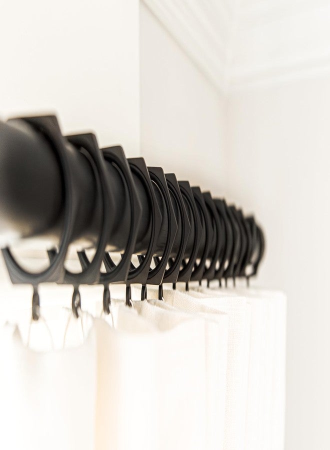 BlastHome® Luxury Curtain Rings - Premium Metal with Quiet, Smooth Nylon Inserts - Pinhooks and Clips Included - 1 1/2" Inside Diameter - 18 Rings for Two Standard Curtains - Brushed Dark Brown - Image 5