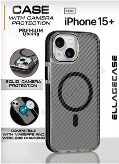 Case with stand for iPhone 15 Plus, Solid Camera Protection, Shockproof, Compatible with Magsafe and Wireless Charging