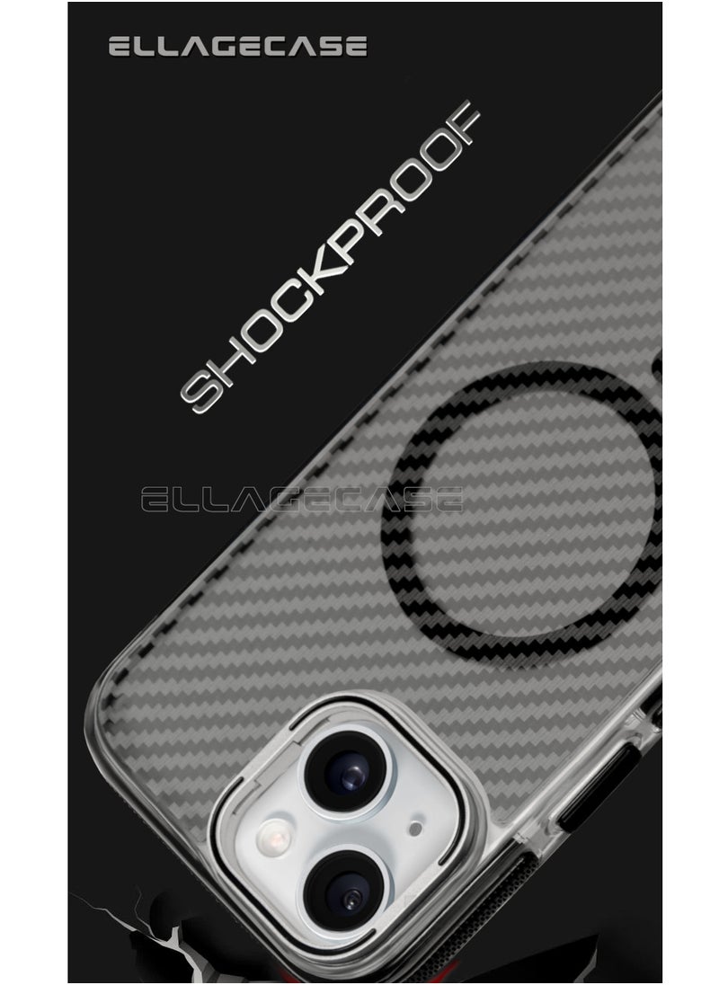 ELLAGECASE - Case with stand for iPhone 15 Plus, Solid Camera Protection, Shockproof, Compatible with Magsafe and Wireless Charging - Image 1