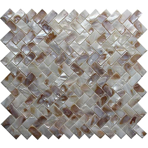 MOP Pearl Shell Mosaic Herringbone Tile, are Used for Kitchen Backsplashes and Bathroom Tile, 11"x12.5" Colorful (6 Pack) - Image 4