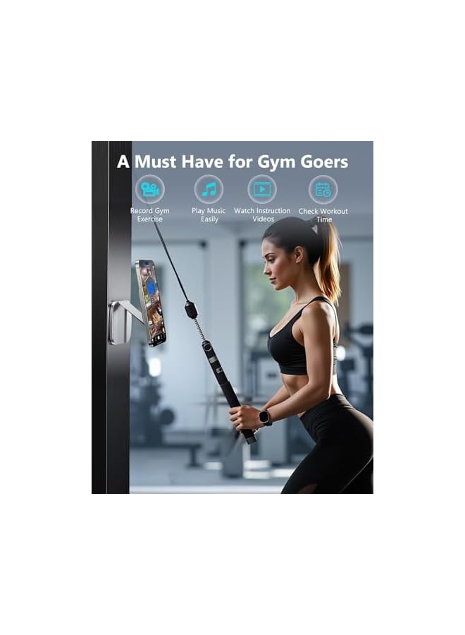 Green Tiger Dual Magnetic Phone Holder for Gym - Strong Magnet, Foldable Portable Slim Cell Phone Mount for iPhone Samsung, Accessories Gifts for Women Men, Ideal for gym, Office, Airplane Travel - Image 2