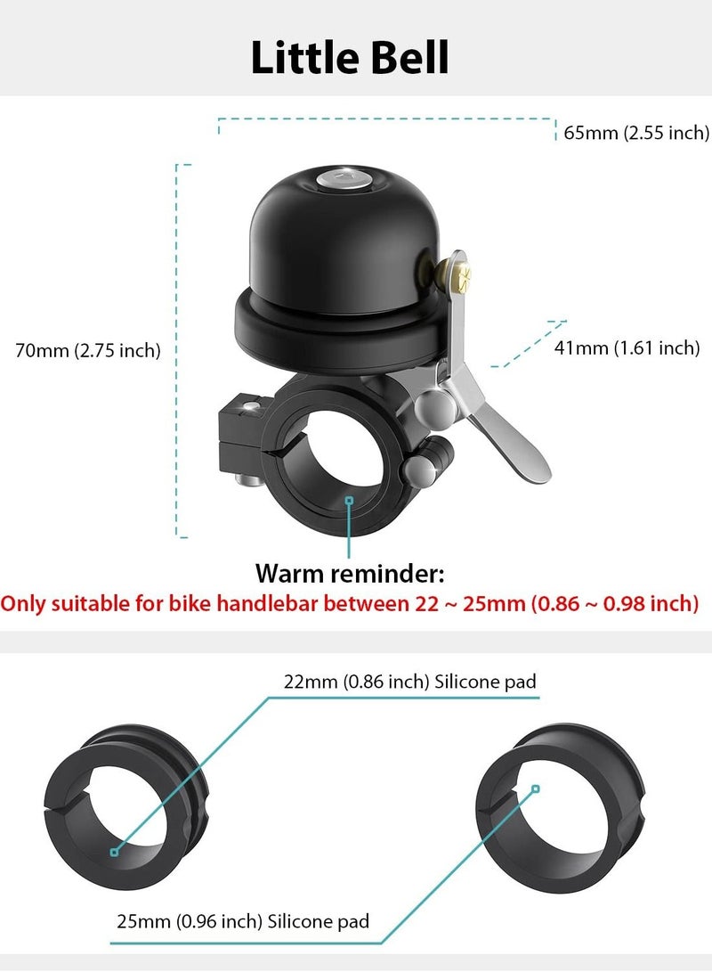 Excefore Bicycle Bell for Apple AirTag, Bike Mount with AirTag GPS Tracker Waterproof Classic Brass Holder Hides Air Tag Under Bike Bell Anti-Theft (Fits 0.87 to 1 Inch Bicycle Handlebars, Black) - Image 3