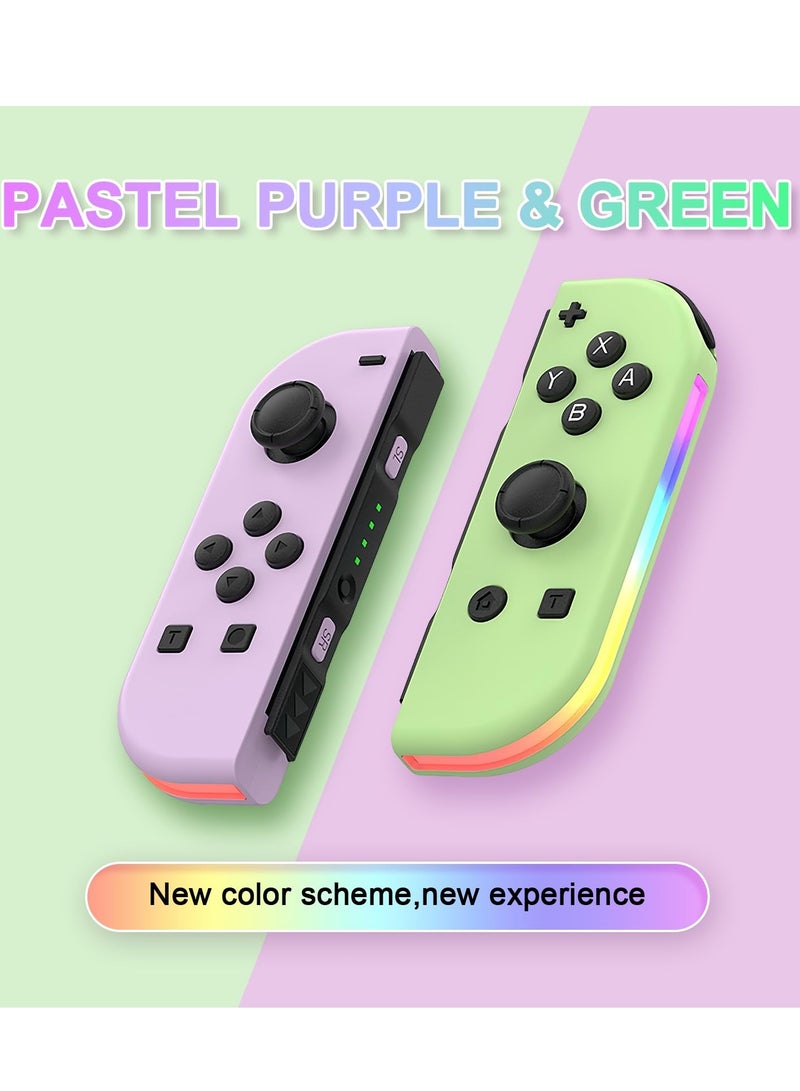 SOLARAE Joy Cons Wireless Controller for Nintendo Switch, Replacement for Switch Joypad with RGB Light, Joystick Support Double Vibration/Wake-up/Screenshot (Pink) - Image 2