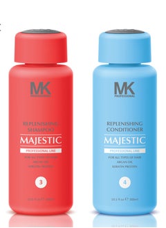 Majestic Keratin MK Replenishing Shampoo and conditioner 300ml set  - Image 1