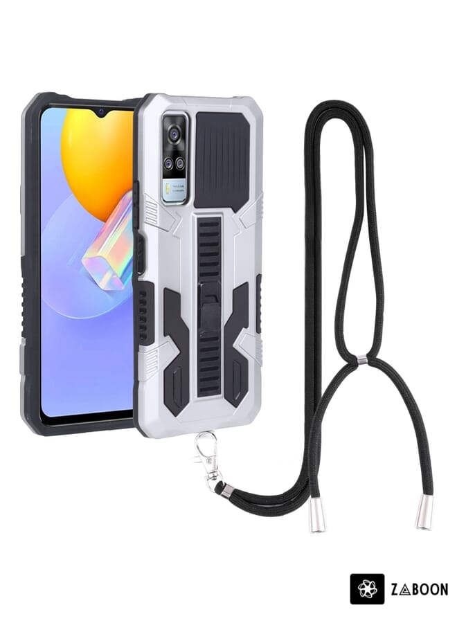 Zaboon غطاء حماية لجهاز vivo Y51 2020 ديسمبر فنجارد حزام كيكستاند TPU + PC - Image 1