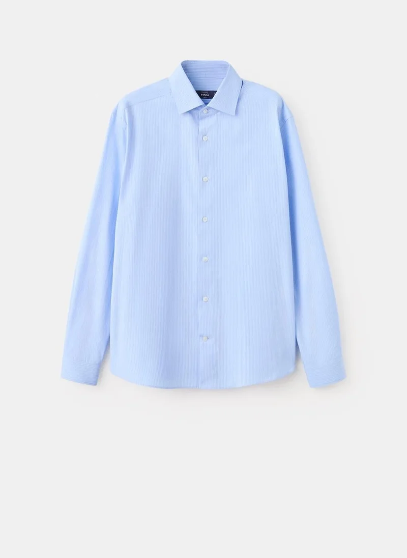 Mango Man  100% cotton striped slim-fit shirt for Men | Best Price UAE