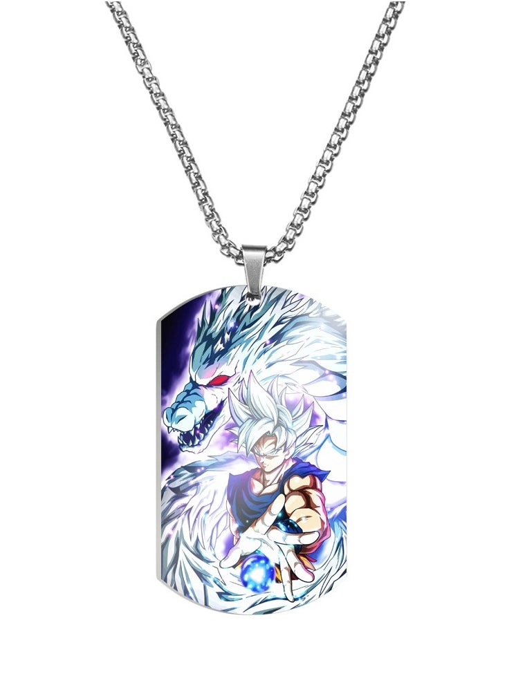 KUYING Dragon Ball Color Printed Stainless Steel Necklace 