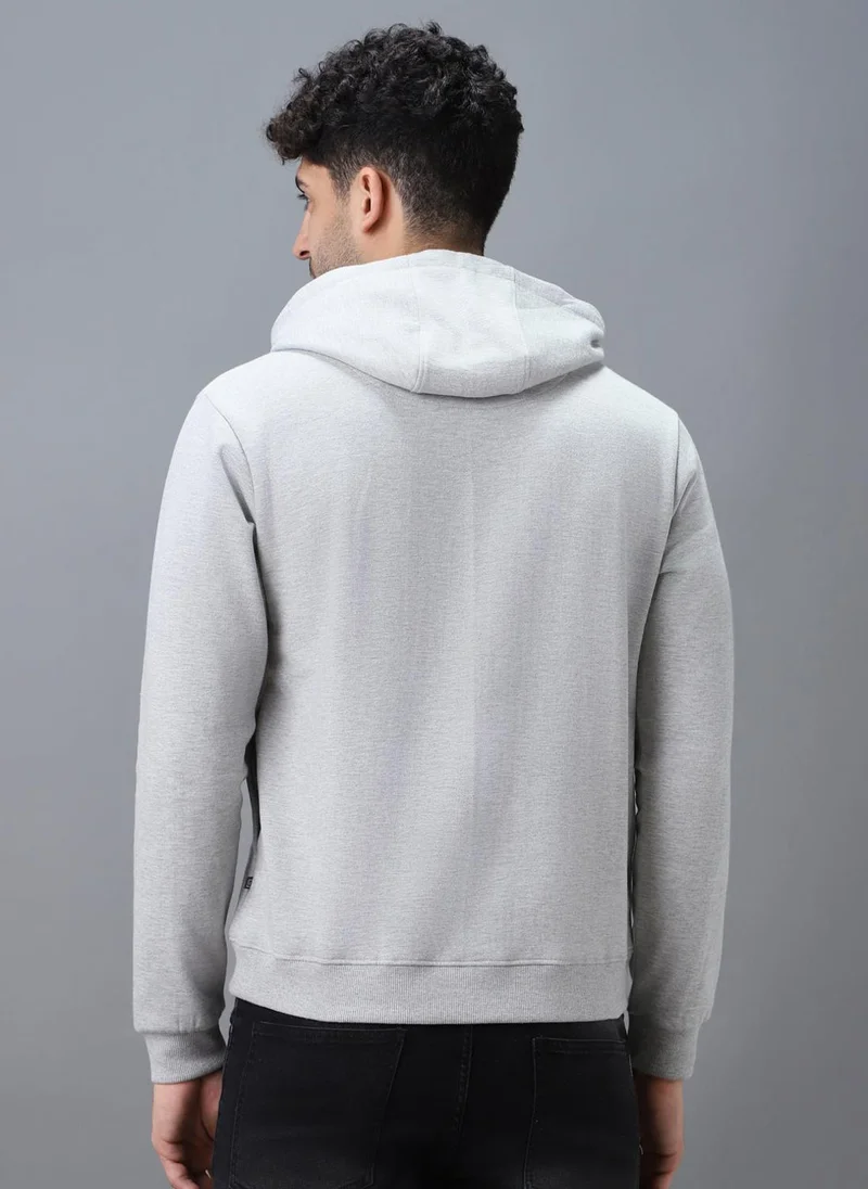 Urbano Fashion  Urbano Fashion Men's Grey Cotton Solid Button Hooded Neck Sweatshirt for Men | Best Price UAE