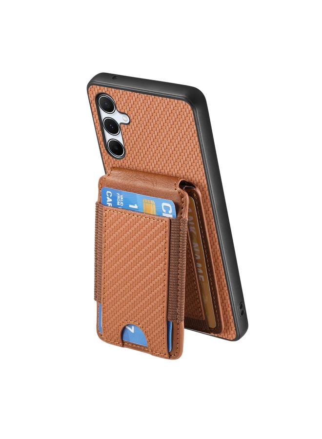 S-TOP Case For Samsung Galaxy A55 5G Carbon Fiber Vertical Flip Wallet Stand Phone Case - Image 3