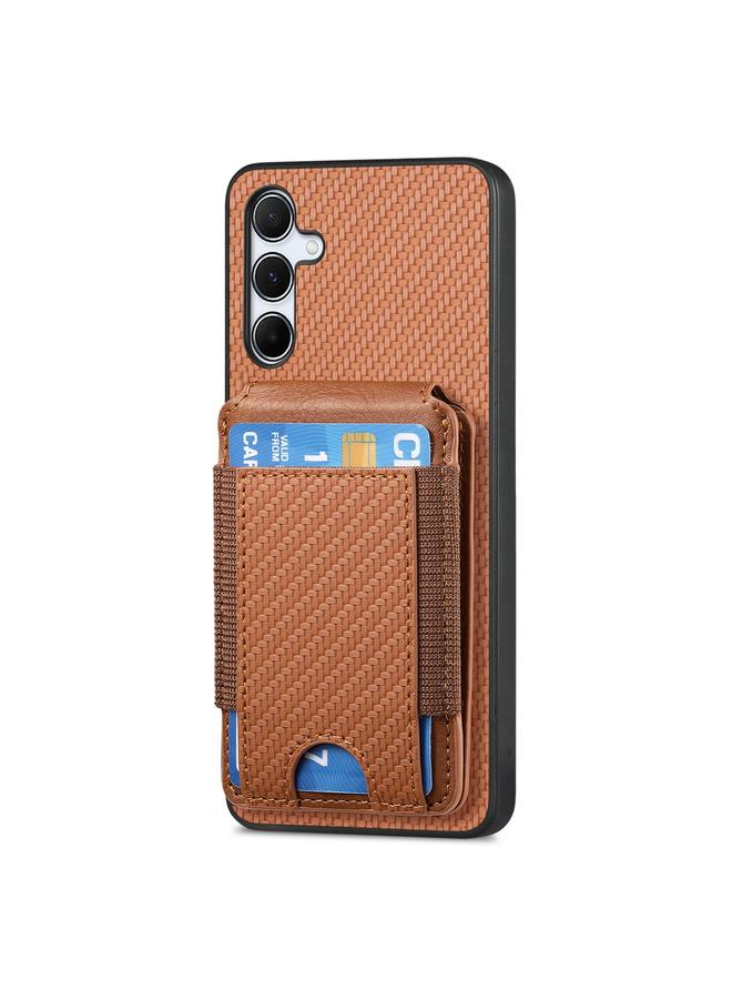 S-TOP Case For Samsung Galaxy A55 5G Carbon Fiber Vertical Flip Wallet Stand Phone Case - Image 2