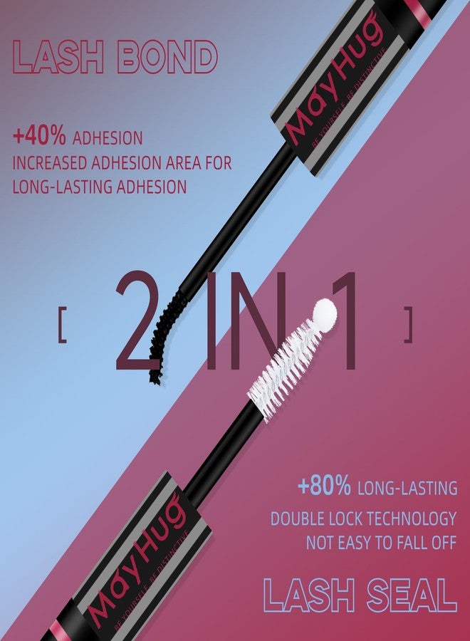 Mayhug Lash Bond and Seal Lash Glue Bond and Seal Long Lasting Strong Hold Waterproof 2 in 1 Cluster Eyelash Glue for DIY Lash Extensions - Image 3