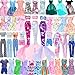 BLIJOLA Doll Clothes 15 Sets Including 5 Fashion Dresses 5 Daily Slip Dresses 3 Casual Tops and Pants Outfits 1 Sequins Mermaid Tail Skirt Swimsuit 1 Sequins Dress for 115 inch Girl Doll - Image 2