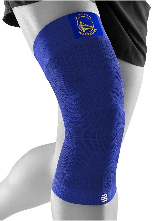 Bauerfeind Sports Compression Knee Support NBA Golden State Warriors - Lightweight Design with Gripping Zones for Basketball Knee Pain Relief & Performance (Warriors, L)  - Image 2