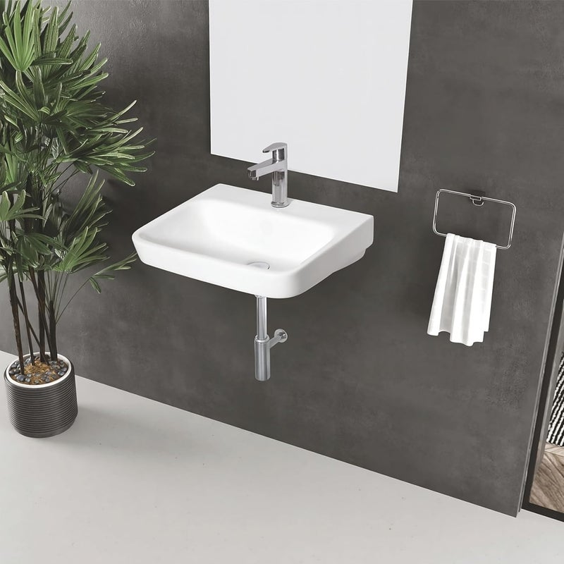 SYON Syon ROSA Premium Ceramic Wall Hung Wash Basin 18 inch X 14 inch  - Image 2
