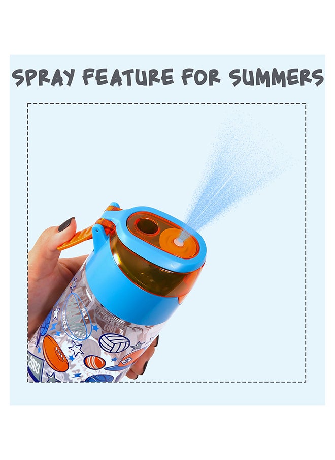 Eazy Kids زجاجة مياه تريتان مع بخاخ لكرة القدم - أزرق 750 مل  - Image 2