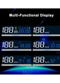 Excefore Car Head Up Display, OBD2 + GPS Dual System, Digital Speedometer KMH MPH, Mirror Speed Projector, OverSpeed Alarm, Fatigue Driving Warning  - Image 2