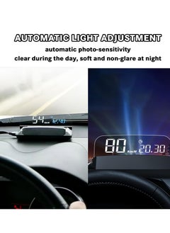 Excefore Car Head Up Display, OBD2 + GPS Dual System, Digital Speedometer KMH MPH, Mirror Speed Projector, OverSpeed Alarm, Fatigue Driving Warning  - Image 5