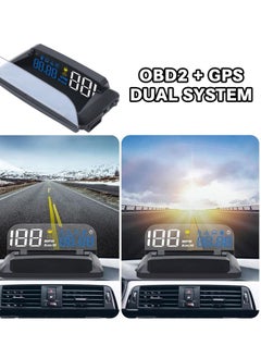Excefore Car Head Up Display, OBD2 + GPS Dual System, Digital Speedometer KMH MPH, Mirror Speed Projector, OverSpeed Alarm, Fatigue Driving Warning  - Image 4