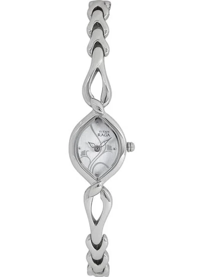 تيتان Women's Analog Display Watch With Silver Metal Strap - 2455SM01