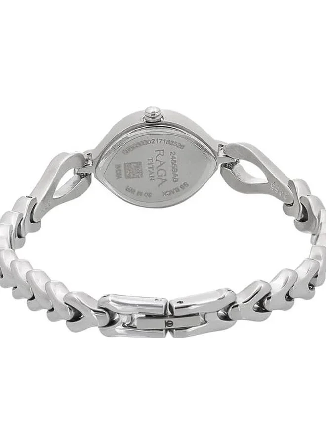 تيتان Women's Analog Display Watch With Silver Metal Strap - 2455SM01
