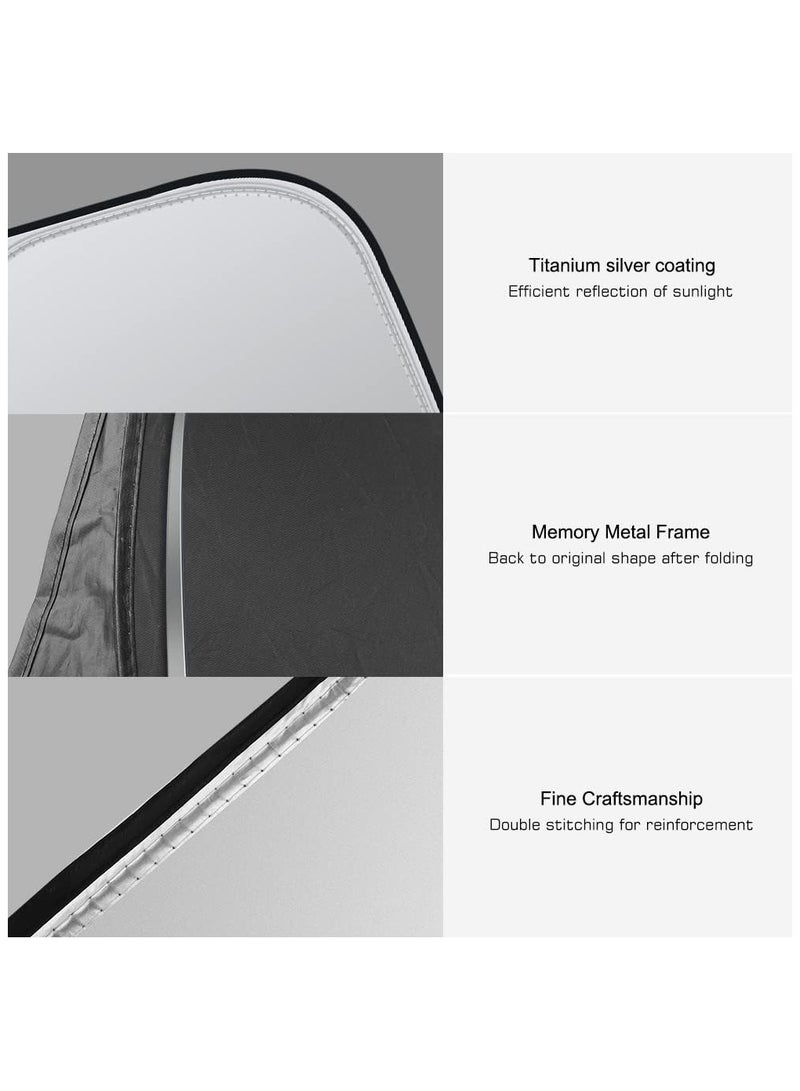 Generic Foldable Car Windshield Sunshade with Storage Pouch,Front Windshield Reflective Sunshad,Car Front Window for Top Blocks UV Rays and Sun Heat Protection, Keeps Vehicle Cooler（56 * 31.5inch）  - Image 4