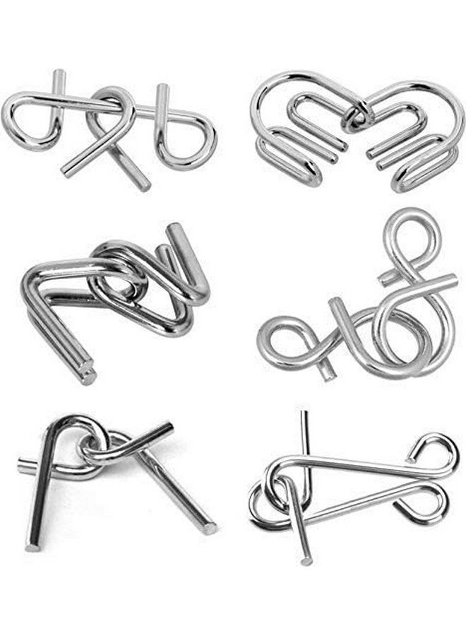 kunya Kunya Kid 6Pc Brain Teasers Metal Wire Puzzle - IQ Toys for Gifts, Party Favors, Prizes - Disentanglement Unlock Interlock (6 Pc)  - Image 5