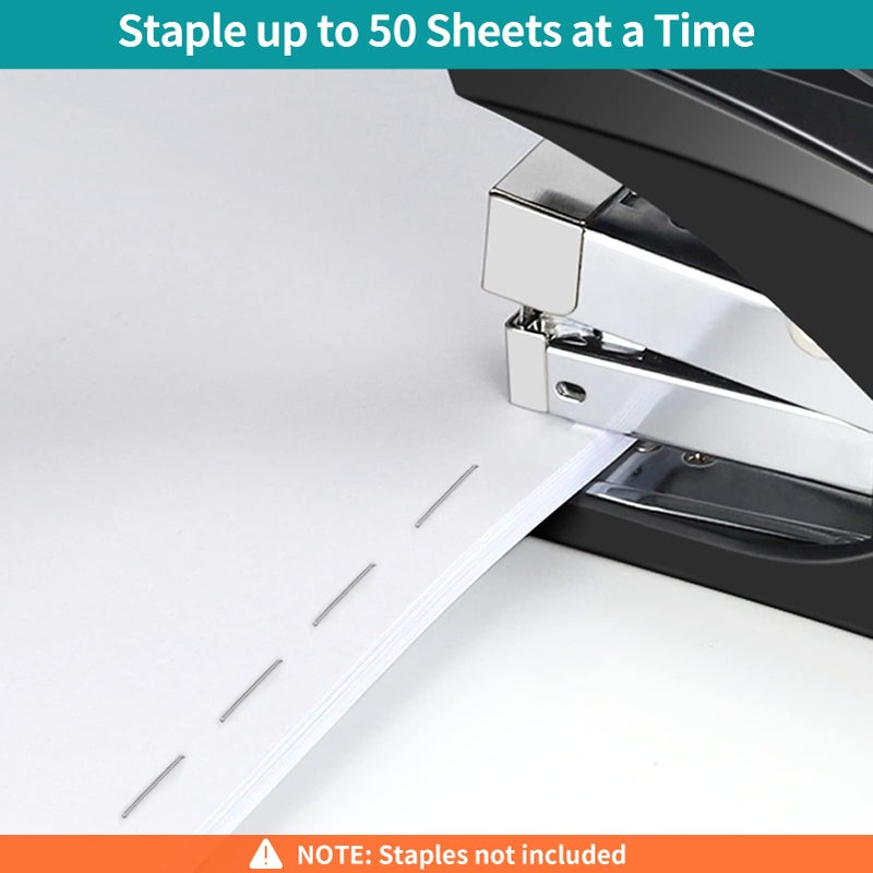 AFMAT Stapler for Desk, 50 Sheet Effortless Stapler, Desktop Stapler Staple with One Finger, Portable Handheld Ergonomic Stapler Heavy Duty, Built-in Staple Remover, Space Save Size, Good for Home & Office - Image 3