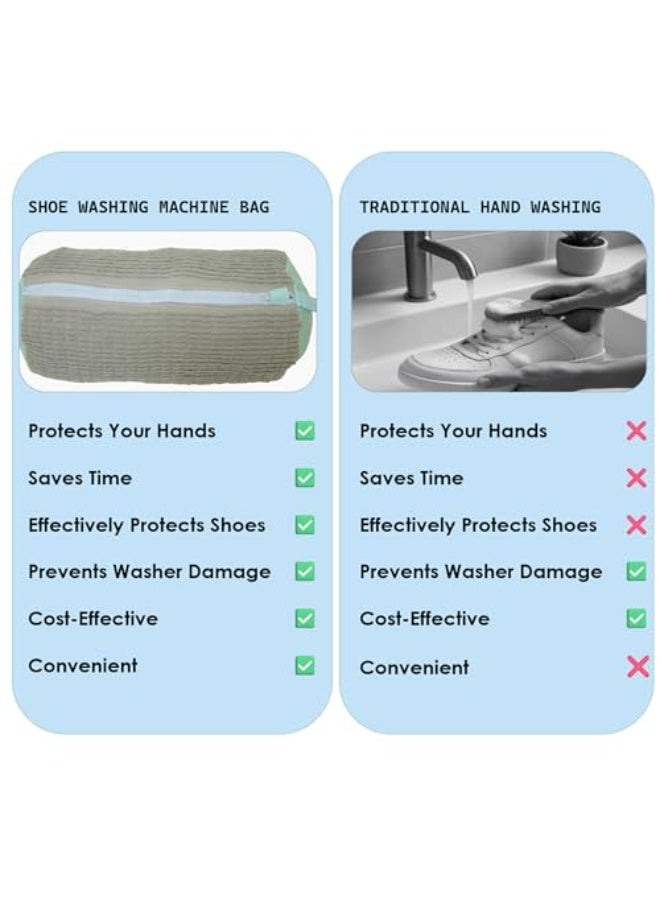 Shoe Washing Machine Bag: Laundry Shoe Bag for Washer and Dryer - Reusable Shoe Cleaning Bag for Sneaker Tennis Shoes Unstain Cleaner Kit - Image 3