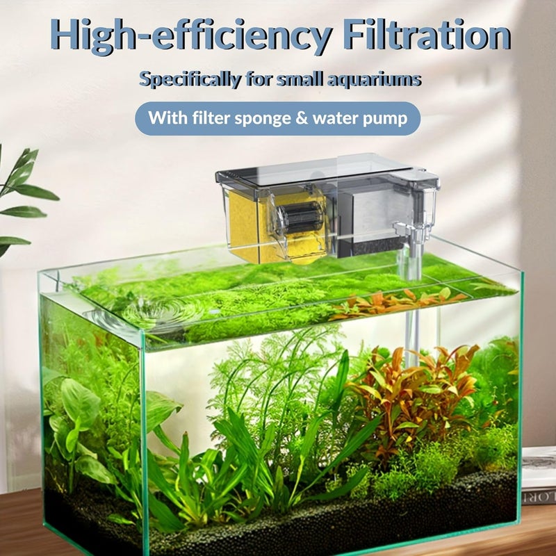 VAYINATO SOBO (AQ-15H|4W|400L/ساعة|مناسب لخزان 1.5 قدم) فلتر شلال خارجي متعدد الوظائف مثبت على الحائط مع عجلة حيوية|مساحات ترشيح متعددة، تشمل مواد الفلترة ومضخة الماء - Image 3