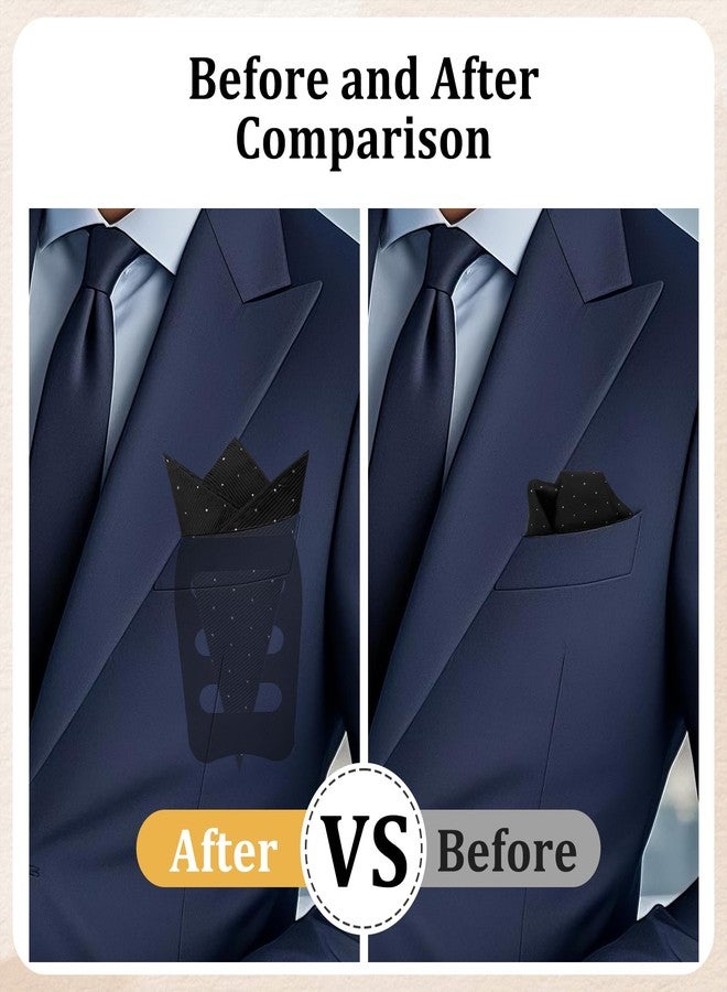 Gsyziux Polka Dots Pocket Squares for Men, Cotton Mens Handkerchiefs with Pocket Square Holder for Wedding Party Daily Suit (Black) - Image 5
