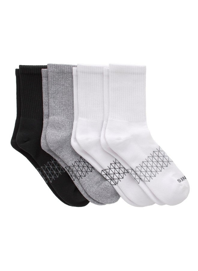 Hanes Cushioned, Absolute Active Crew Socks for Women, Seamless Toe, 4-Pairs, Grey, 5-9 - Image 1