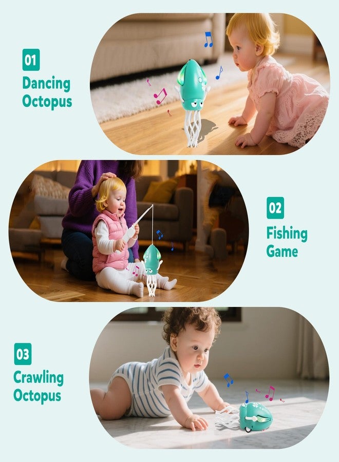 Hirger Dancing Octopus Baby Toys, Crawling Squid Infant Tummy Time Toy with Light Music, Interactive Sensory Toy for Toddler 1 2 3, Birthday Gift for 3 6 9 12 18+ Months Boy Girl, Christmas Stocking Stuffers - Image 2